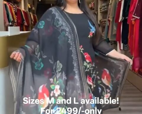 Black Botanical Bird Suit Set